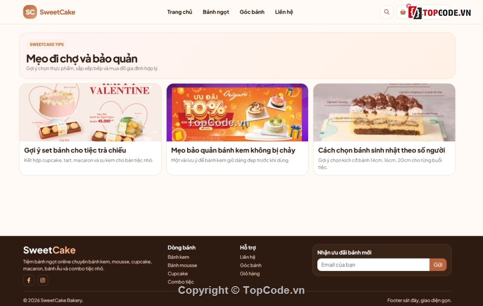 bán website,web bánh bánh,web bán online